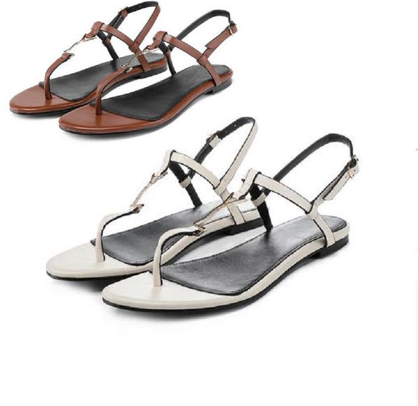 

luxury designer women flat sandals slippers cassandra patent leather gold tone triple black nuede red womens lady fashion sandals party wedd