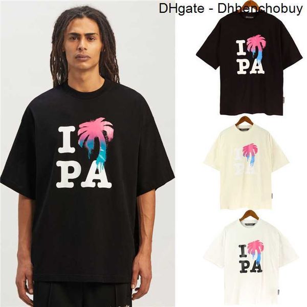 

men's t shirts t shirt palms palmangel city designer limited inkjet graffiti letter printing women's sailboat short-sleeved casual, White;black