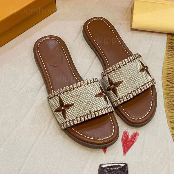 

designer sandals slides lock it flat mule sandles slide sandals famous designer women flats mules printed leather sandal embroidery sandales, Black