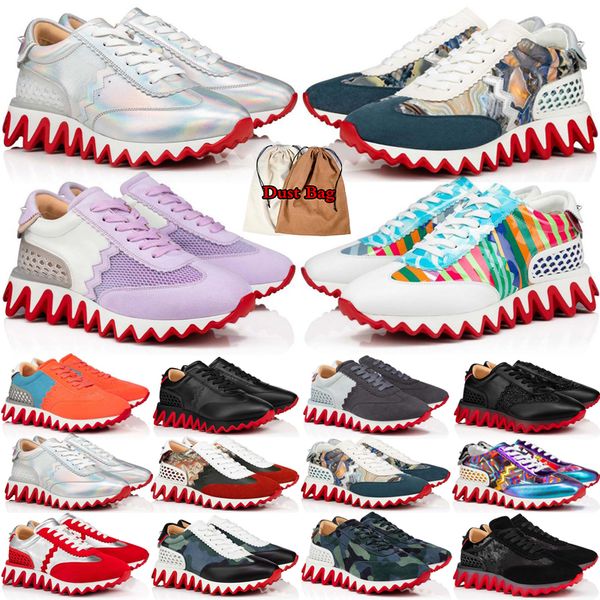 

2023 designer casual shoes men luxury dress shoes bottoms shark nails red loubishark donna fashion flat outdoor couple shoes mens womens lea, Black