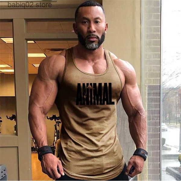 

men' tank summer brand fitness tank men bodybuilding 2021 gyms clothing fitness men shirt slim fit vests mesh singlets muscle t23041, White;black