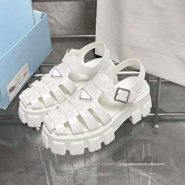 

casual shoes women leather slide slippers platform sandals slip-on triangle flats sandal luxury designer slides slipper factory footwear, Black