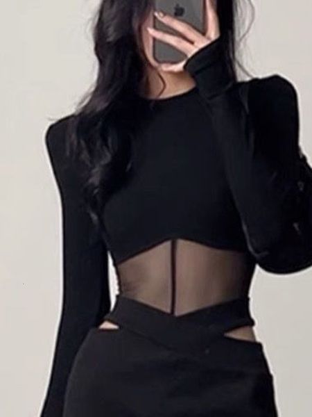 

women's tshirt summer women t shirt girls woman clothes long sleeve spring black slim tshirt female crop tee skinny y2k 230417, White