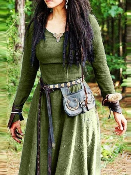

dresses medieval long sleeve maxi dress women robe vintage fairy elven dress renaissance celtic viking gothic clothing fantasy ball gown, Black;gray