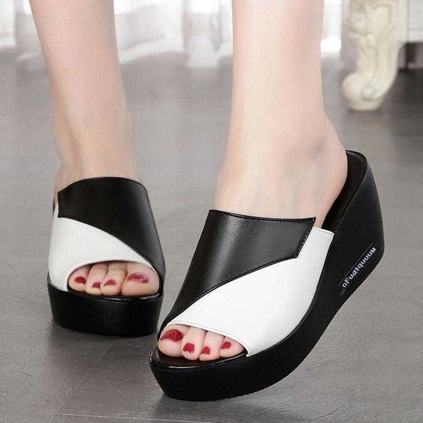 

slippers comemore slippers 2022 women beach wedges sandals female summer gladiator sandal casual shoes woman platform fashion flip flops j23, Black