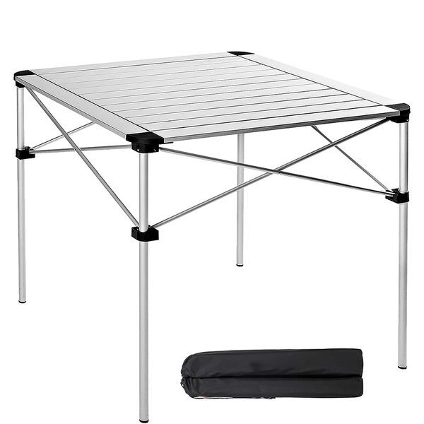

square silver camp table aluminium camping table