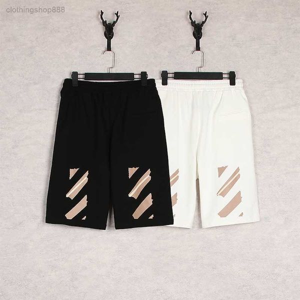 

men's shorts fashion classic yellow tape casual large loose beach pants r6qy, White;black