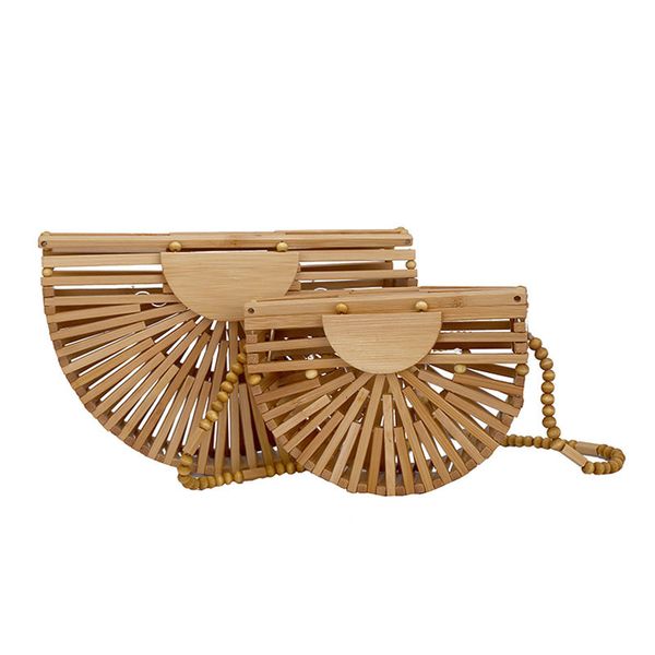 

evening bags openwork straw woman beaded shoulder crossbody hand woven handbags bohemia bamboo weaving female beach 230417