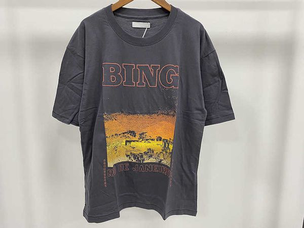 

anine bing designer cotton t shirt letter city sunset print loose women sleeved t-shirt summer tees polos sale aaa, White
