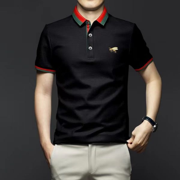

23spring luxury italy men t-shirt designer polo shirts high street embroidery small horse crocodile printing clothing mens brand polo shirt, White;black