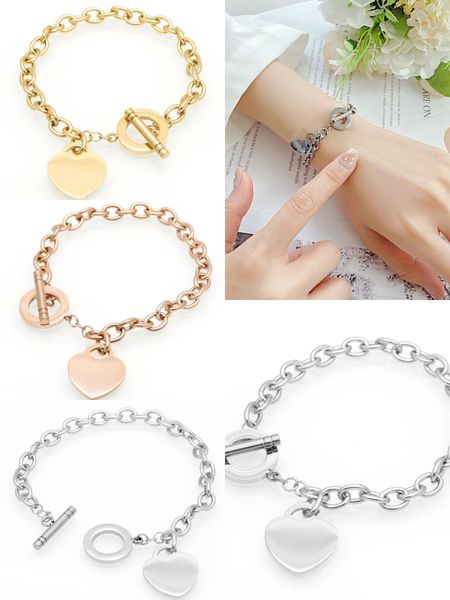 

T Bracelet Designer women fashion Jewelry Chain Chains Link Luxury Jewellery Heart Pendant chocker Custom Love Pendants Women Womens Mothers Day partydress gift