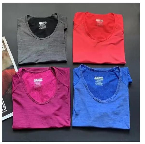 

sports t-shirt women's summer loose breathable running fitness quick dry short sleeve casual large quick dry yoga dress kae, White;red