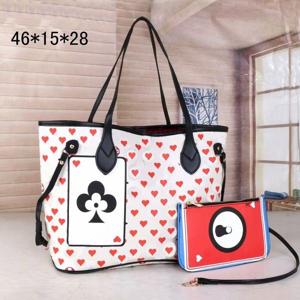 

fashion 2pcs totes woman women luxurys designers bags pu leather handbags messenger crossbody shoulder bag wallet lady clutch