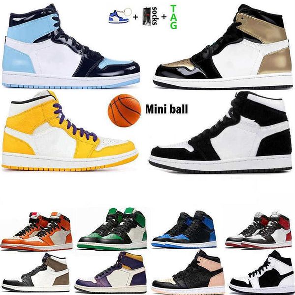 

2021 jumpman 1 1s mens basketball shoes obsidian unc university blue hyper royal silver toe dark mocha chicago sneakers trai301k