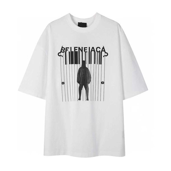 

23 summer new t-shirt designer portrait design printing casual fashion high-end short-sleeved t-shirt men and women with the same paragraph, White;black