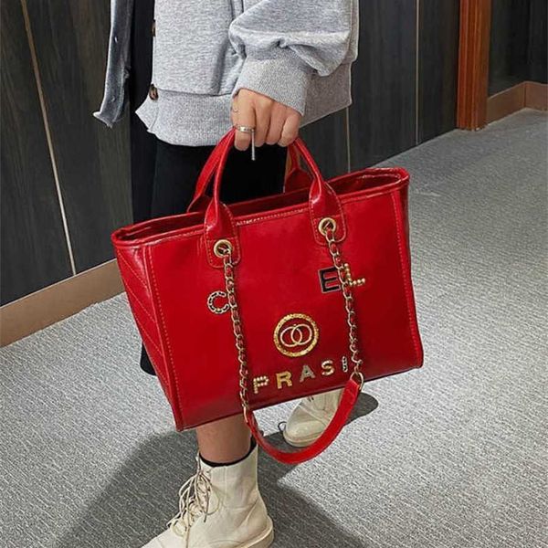 

60% off classics women's handbags luxury beach metal pearl letter badge tote bag small leather large female chain wallet backpack yxdp