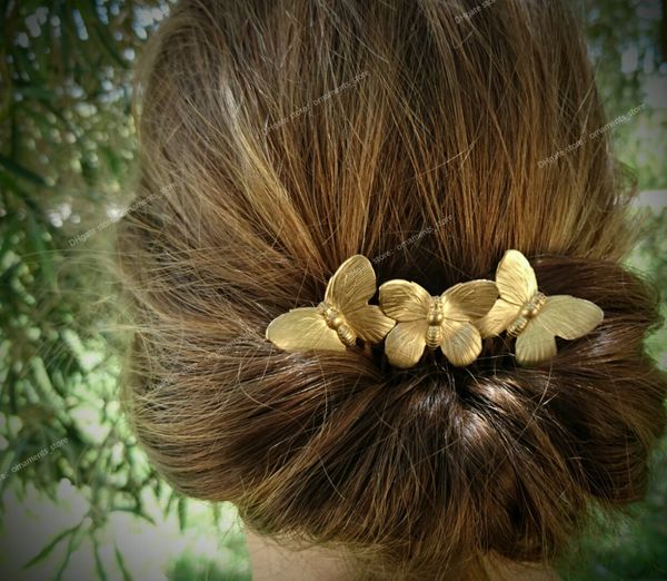 

classic vintage fashion alloy retro butterfly hair combs ancient style tiara bohemia bride hair comb headdress hair jewelry fashion jewelryh, White;golden