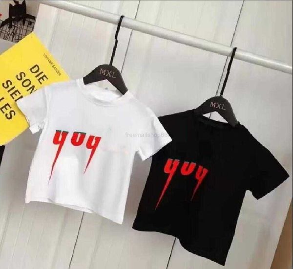 

children t-shirts summer designer short sleeve shirt baby girls boys colorful letter pattern bottoming blouses kids clothes tees plus size, Blue