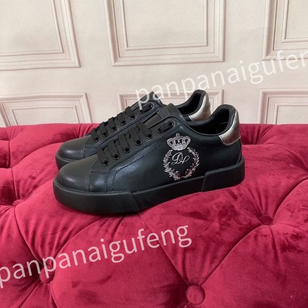 

new luxury casual shoes travel fashion white sports trainers women lace-up sneaker leather flat bottom designer shoe platform lady sneakers, Black