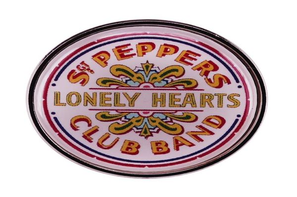 

the beatleees sgt peppers lonely hearts x club band logo enamel pin button badge9099845, Blue