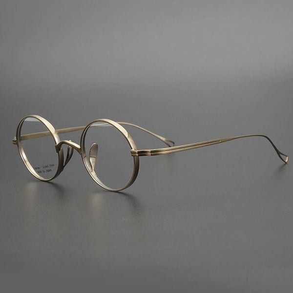 

sunglasses frames pure glasses frame men retro round prescription eyeglasse myopia optical eyewear japanese handmade designer 230417, Silver