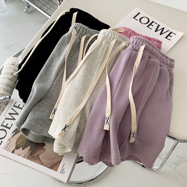 

women's shorts pink shorts summer women's high waist loose a-line wide leg casual home sports pants 230418, White;black