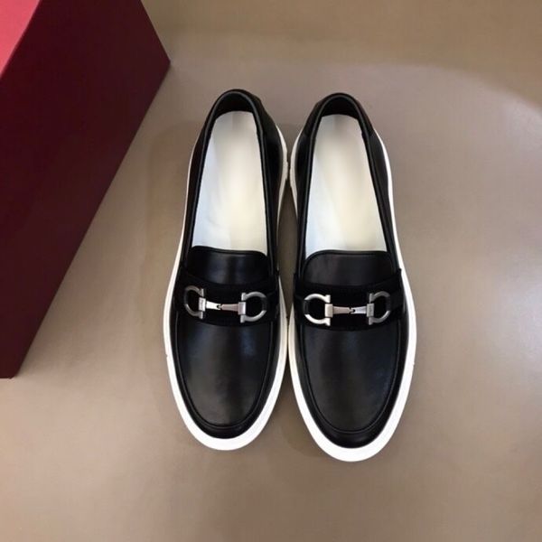 

fashion men designer dress shoes metal buckle letter carved black leather luxury mens casual shoe