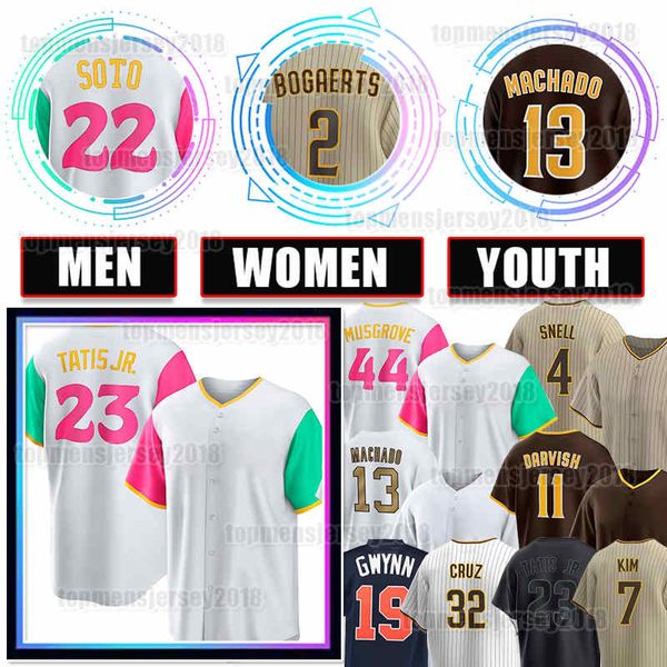 

23 fernando tatis jr. jersey 2 xander bogaerts baseball 22 juan soto 13 manny machado tony gwynn padres yu darvish joe musgrove ha-seong kim, Blue;black