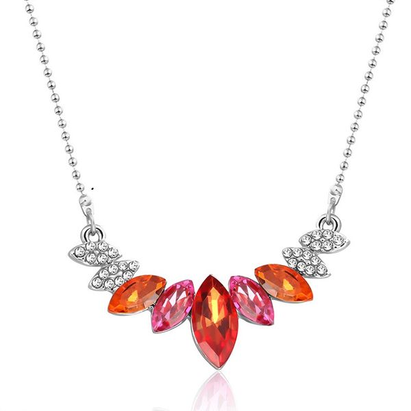 

fashion jewelry pendant necklace inlaid superior quality rhinestone crystal twinkle adjeustable length plating white k non fading women eleg, Silver