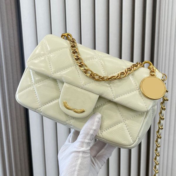 

women classic flap bag with coin charm designer quilted tote gold metal hardware crossbody shoulder handbag real leather turn lock sacoche 2