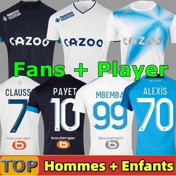 

22 23 maillot alexis soccer jerseys 30 year anniversary special 2022 2023 marseilles player guendouzi payet clauss football shirts men kids, Black;yellow