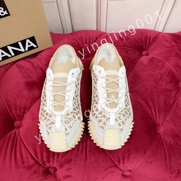 

2023 new designer calfskin casual shoes reflective sneakers vintage leather trainers fashion shoes platform lace-up sneaker, Black