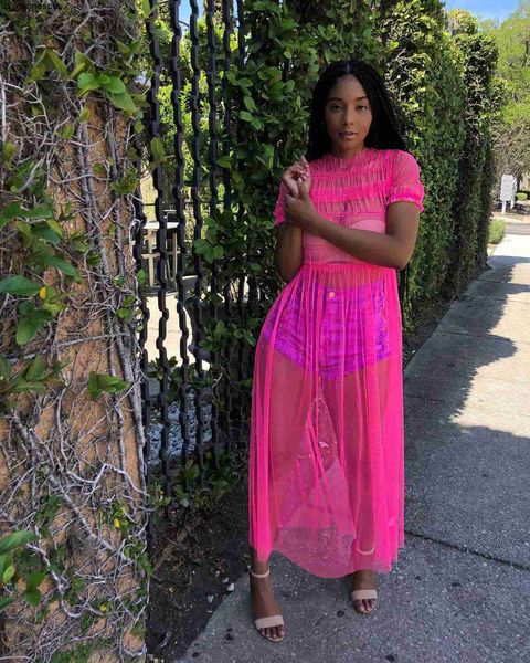 

casual dresses jrry slim loose long women dresses mesh short sleeve solid pattern maxi dress summer new ankle length dress j230418, Black;gray