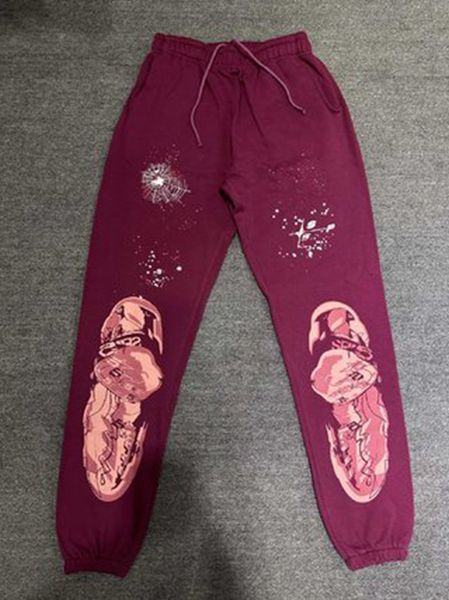 

sp5der 555555 rocky sweatpants sportswear pants man women trousers men's plus size sweat pants casual joggers mens overalls streetwear, Black