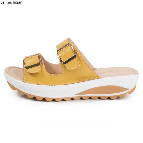 

slippers women wedge sandals premium orthopedic open toe sandals antislip casual women's sandals genuine summer flats shoes j2304196, Black