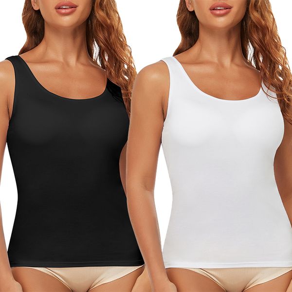 

camisoles tanks tank for women with built in bra women's padded sports bra fitness workout running shirts compression camisole shapewea, Black;white