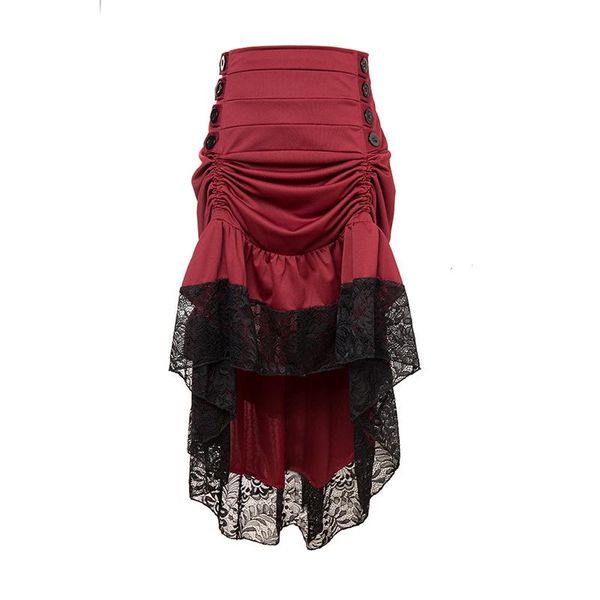 

dresses women gothic retro lace splicing corset long skirt halloween uniform petticoat s4xl, White;black