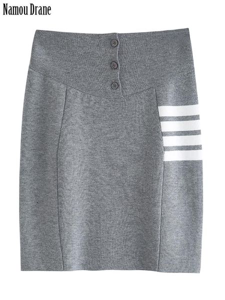 

dresses namou drane knit skirt for women autumn/winter 2022 autumn new fashion highwaisted versatile fit slim aword onestep skirt, White;black