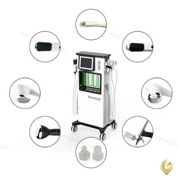 

7-in-1 glowskin o+ oxygen peel jet facial machine facial deep cleanser hydra dermabrasion skin moisturizing ultrasonic, Black;white