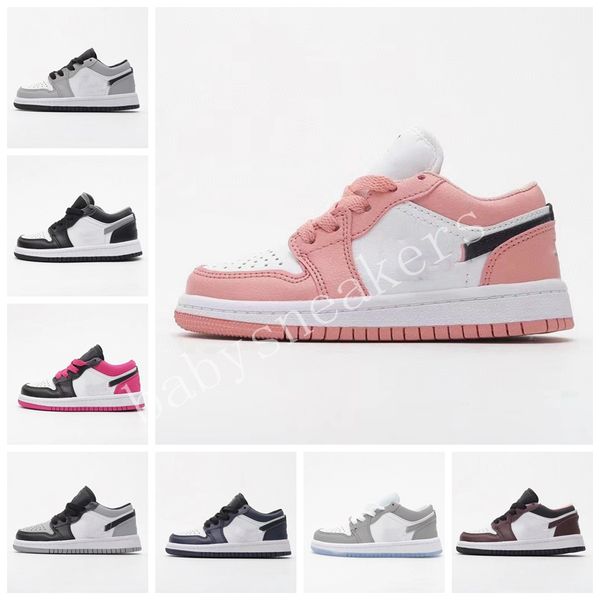 

2023 infants 1s kids designer shoes toddler kid shoes game royal scotts obsidian chicago bred sneakers boys girls mid multi-color tie-dye ba, Black