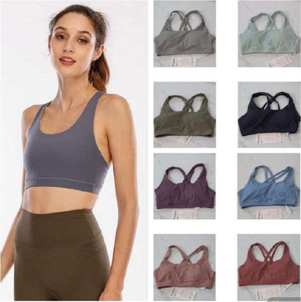 

lu-08 bra align yoga sport high impact fitness seamless breathable chest cushion gym women's sportswear yoga fitness vest sports top