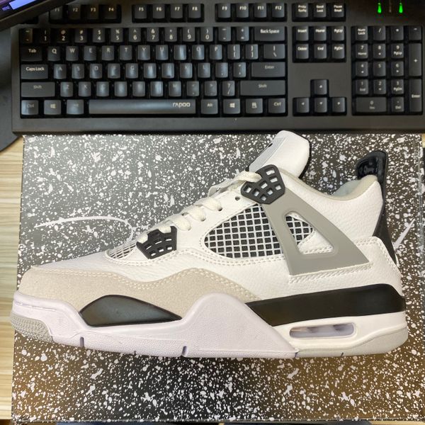 

2021 authentic air jordan jordens 4 white oreo 4s man athletic shoes tech grey black fire red ct8527-100 retro sports sneakers