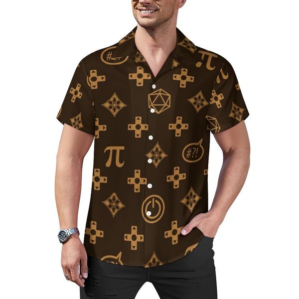 

2023luxury designer shirts mens fashion geometric print bowling shirt hawaii floral casual shirts men slim fit short sleeve s-4xl cs127, White;black