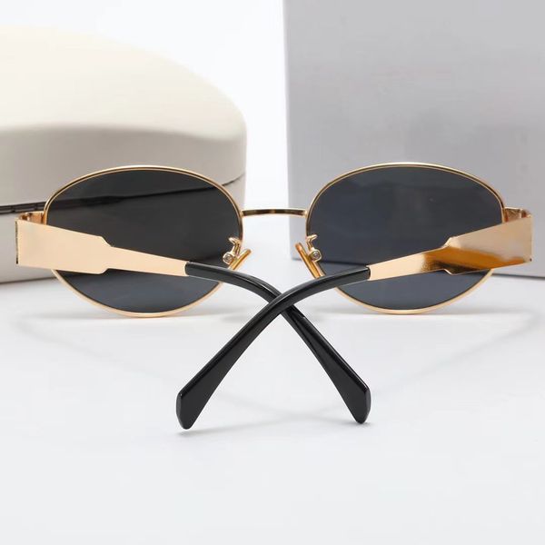 

Glasses E Sunglass Designer Woman Eyewear Mens and Womens Universal Polarized Oval Rimmed Sunglasses Nose Rest Metal Police Sun