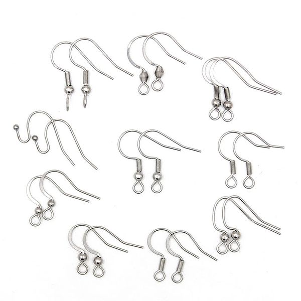 

50pcs/lot mix 12 styles stainless steel earring hook ear wire findings for diy jewelry making accessories jewelry makingjewelry findings com, Blue;slivery