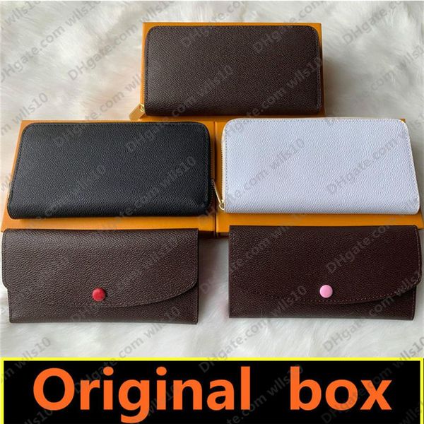 

whole wallet fashion single zipper pocke men women leather wallet lady ladies long purse with orange box card 60136 60017 lb81261a, Red;black