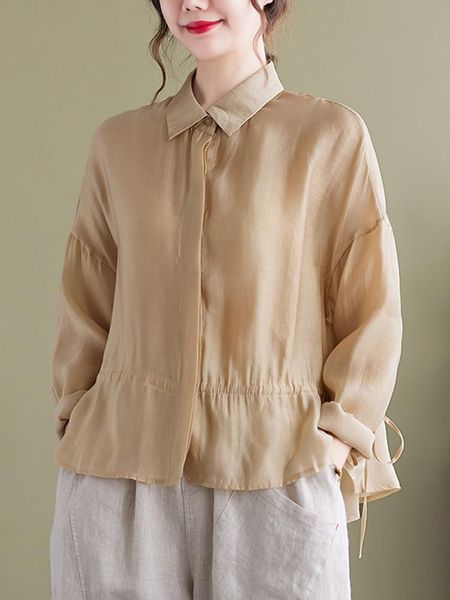 

shirts women long sleeve casual shirts new 2022 autumn korean style turndown collar allmatch loose ladies elegant shirt b2063, White