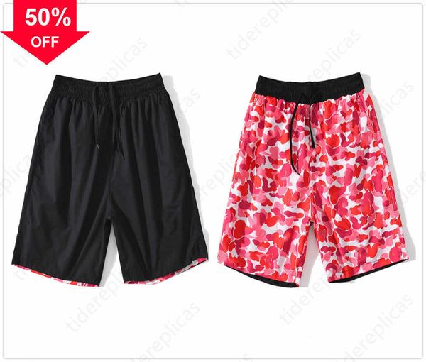 

horts mens shorts designer women swim camo mesh print color luminous gym swimming inaka classic colored reflective alphabet letter patch a2, White;black