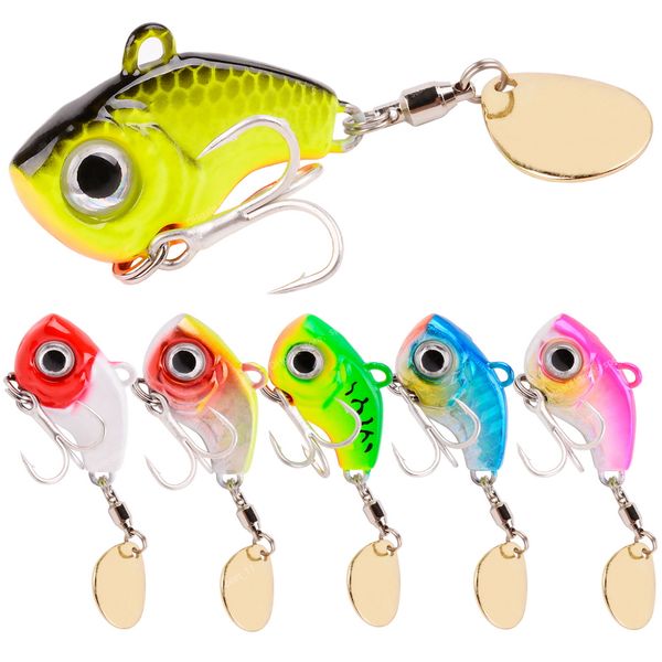 

6pcs rotating metal vib vibration bait spinner spoon fishing lures 5g 10g 20g jigs trout winter fishing hard baits tackle pesca fishingfishi