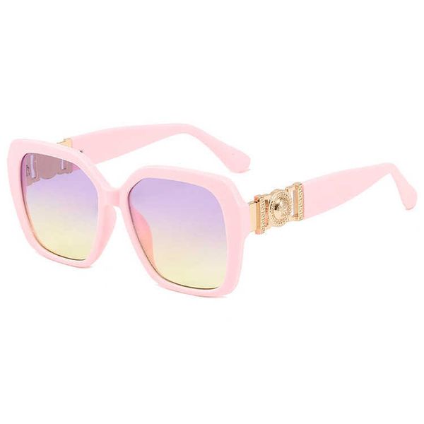 

designer versage sunglasses vercace personalized head sunglasses women's fashion large frame metal large standard sunglasses pink, White;black